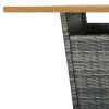 9 Piece Patio Bar Set with Cushions Poly Rattan Gray