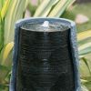 17x17x26" indoor outdoor Polyresin Water Fountain, Unique Broken Urn Fountain Chic Dynamic Modern Design with Light for Garden, Lawn, Backyard, Porch