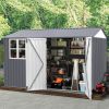 8X10FT Outdoor Storage Shed with Thickened Galvanized Steel,with Sloped Roof & Double Lockable Door,Storage Shed Large with 6 Vents