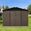 Metal garden sheds 10ftÃ—8ft outdoor storage sheds Brown + Black