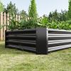 Raised Garden Bed Outdoor, 6Ã—3Ã—1ft , Metal Raised Rectangle Planter Beds for Plants, Vegetables, and Flowers - Black