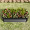 Metal Raised Garden Bed, Rectangle Raised Planter 4Ã—2Ã—1ft for Flowers Plants, Vegetables Herb Veezyo Black