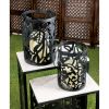 Decmode Eclectic 11 And 14 Inch Round Black Iron Candle Lanterns - Set of 2