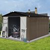 Metal garden sheds 10ftÃ—8ft outdoor storage sheds Brown + Black