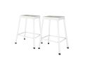 Counter Stool Metal White Powder Coating, Set of 2