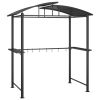 BBQ Gazebo with Side Shelves Anthracite 82.7"x44.9"x90.6" Steel