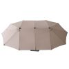 Outdoor Patio Backyard Double-Sided Offset Umbrella with Large UV-Proof Canopy, Wind Vent, Open Close Crank, Khaki XH