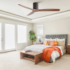 52 inch Flush Mount Ceiling Fan with Remote Control, 3 Reversible Wood Blades Noiseless DC Motor Ceiling Fan without Light