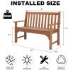 49in Vertical Backrest Teak Color HDPE Bench