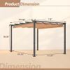 10' x 13' Aluminum Patio Pergola with Retractable Pergola Canopy, Backyard Shade Shelter for Porch, Outdoor Party, Garden, Grill Gazebo