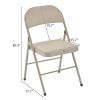 6pcs Elegant Foldable Iron & PVC Chairs for Convention & Exhibition Light Brown