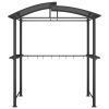 BBQ Gazebo with Side Shelves Anthracite 82.7"x44.9"x90.6" Steel