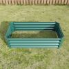 Metal Raised Garden Bed, Rectangle Raised Planter 4Ã—2Ã—1ft for Flowers Plants, Vegetables Herb Veezyo Green