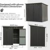 Backyard Storage Shed with Sloping Roof Galvanized Steel Frame Outdoor Garden Shed Metal Utility Tool Storage Room with Latches and Lockable Door for