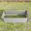 Metal Raised Garden Bed, Rectangle Raised Planter 4Ã—2Ã—1ft for Flowers Plants, Vegetables Herb Silver