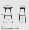 Counter Height Bar Stool Set of 2 for Dining Room Kitchen Counter Island, PU Upholstered Breakfast Stools With Footrest,Black