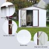 Metal garden sheds 6ftx8ft outdoor storage sheds white+offee