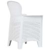 5 Piece Outdoor Dining Set Plastic White Rattan Look