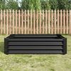 Metal Raised Garden Bed, Rectangle Raised Planter 4Ã—2Ã—1ft for Flowers Plants, Vegetables Herb Veezyo Black