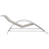 Sun Loungers 2 pcs with Table Aluminum Cream