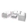 7 Piece Patio Lounge Set with Cushions Poly Rattan Gray