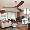 60 Inch Indoor Modern Ceiling Fan With 6 Speed Remote Control 3 Solid Wood Blade For Living Room