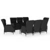 9 Piece Patio Dining Set Dark Gray