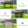 10' X 12' Hardtop Gazebo, Aluminum Metal Gazebo with Galvanized Steel Double Roof Canopy, Curtain and Netting, Permanent Gazebo Pavilion for Party