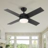 YUHAO 44 In Intergrated LED Ceiling Fan with Black ABS Blade