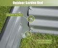 6x3x1.5ft Galvanized Raised Garden Bed, Outdoor Planter Garden Boxes Large Metal Planter Box for Gardening Vegetables Fruits Flowers, Silver