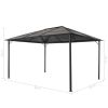 Gazebo with Roof Aluminum 13.1'x9.8'x8.5' Black