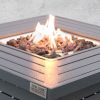 25" H Steel Outdoor Fire Pit Table with Lid