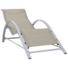 Sun Loungers 2 pcs with Table Aluminum Cream