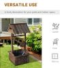 Outsunny Outdoor Wooden Wishing Well Fountain with Adjustable Water Flow Rate, Outdoor Rustic Waterfall Fountain with Electric Pump, Water Bucket