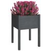 Garden Planter Gray 19.7"x19.7"x27.6" Solid Wood Pine