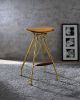 Dragea Bar Stool (Set-2); Whiskey PU & Gold YF