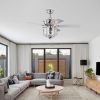 52-inch Indoor Ceiling Fan with Pull Chain,Reversible AC motors , Pull Chain--Chrome (No Include Bulb)