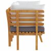 2-Seater Patio Sofa with Cushions Solid Acacia Wood