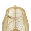 DecMode Gold Metal Decorative Candle Lantern with Thin Metal Handle