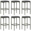 7 Piece Patio Bar Set with Cushions Gray