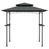 BBQ Gazebo with Side Shelves Anthracite 94.5"x59.1"x95.7" Steel