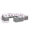 13 Piece Rattan Patio Lounging Set With Cushions