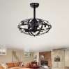 Hot Sell Industrial Ceiling Fan Light Kit for Living Room Bedroom Kitchen and Bladeless Caged Ceiling Fan with Lights