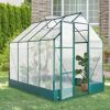 6' x 8' x 7' Walk-in Plant Polycarbonate Greenhouse Hobby Greenhouse for Backyard/Outdoor with Temperature Controlled Window