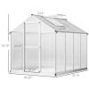 8' L x 6' W Walk-In Polycarbonate Greenhouse with Roof Vent for Ventilation & Rain Gutter;  Hobby Greenhouse for Winter