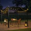 12 x 9 Ft Outdoor Pergola Patio Gazebo,Retractable Shade Canopy,Steel Frame Grape Gazebo,Sun shelter Pergola for Gardens,Terraces