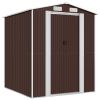 Garden Shed Dark Brown 75.6"x75.2"x87.8" Galvanized Steel