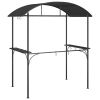 BBQ Gazebo with Side Shelves Anthracite 86.6"x45.3"x90.6" Steel