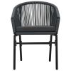 3 Piece Bistro Set with Cushions PVC Rattan Anthracite