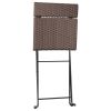 Folding Bistro Chairs 6 pcs Brown Poly Rattan and Steel